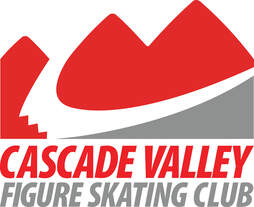 Cascade Valley Figure Skating Club logo in red and gray